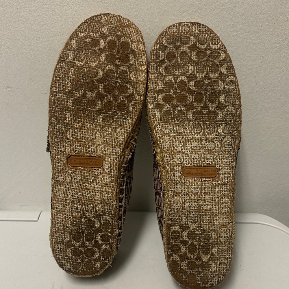 Coach signature jacquard espadrille flats. Brown Espadrille, Soft padded in sole - Picture 3 of 10